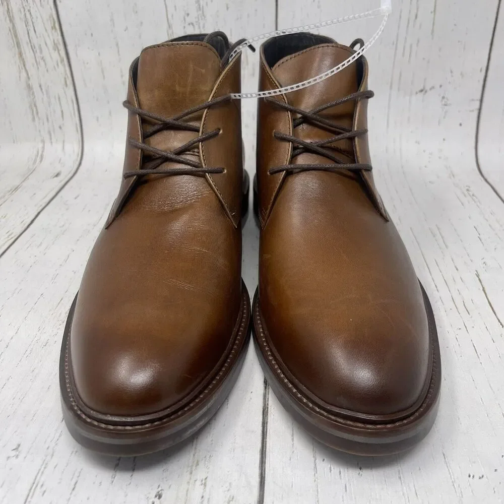 Flag Ltd Chelsea Chukka Boots Mens Size 11.5 Brown Leather Lace Up MRSP $150